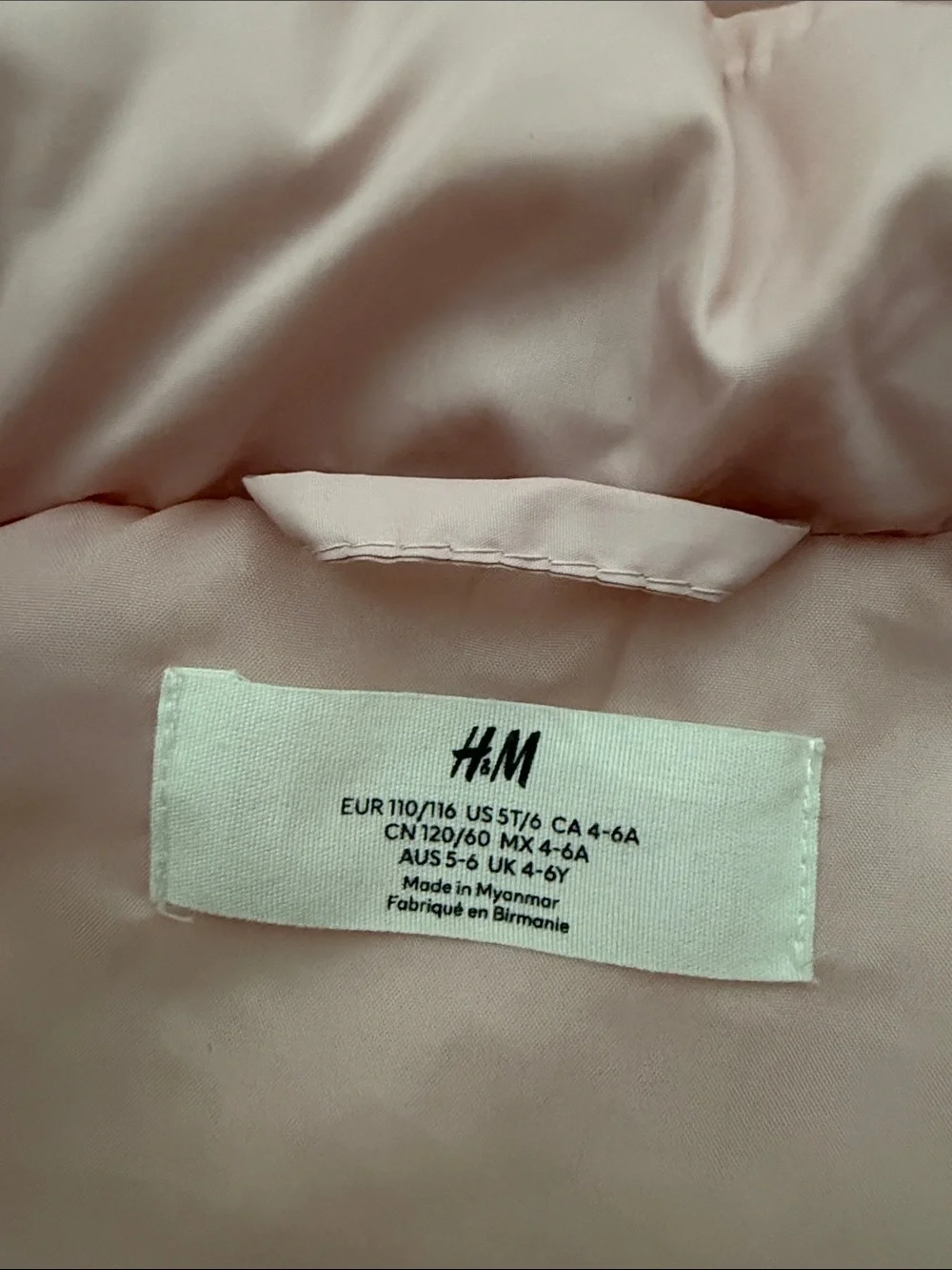 H&M Light Pink Puffer Vest with Hood